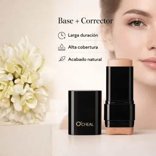 🔥 Base en Barra de Ultra Cobertura 2 en 1 🔥 - Base + Corrector - Acabado Profesional en Segundos.