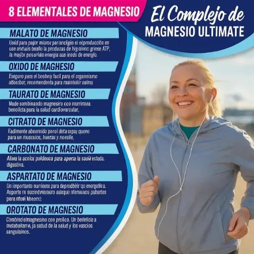 Recupera tu energía y duerme profundamente con la potencia de 8 tipos de magnesio en una sola cápsula