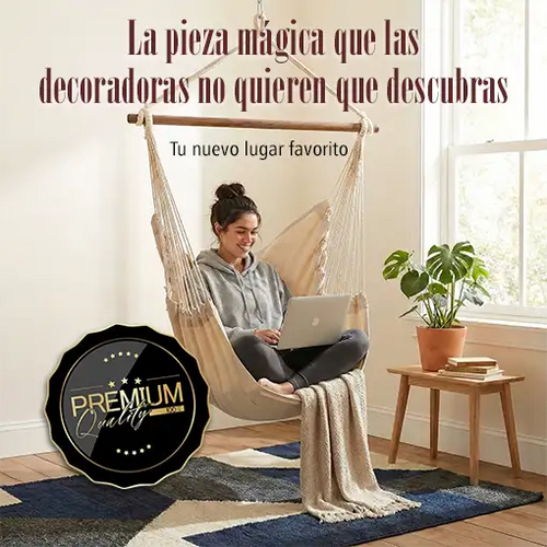 HAMACA SILLA SUPER PREMIUM + 2 COJINES GRATIS