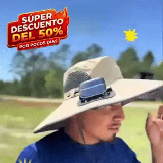 🔥 Sombrero Ventilador Solar  🔥–  Menos Calor y Mas protección Bajo el Sol Intenso.