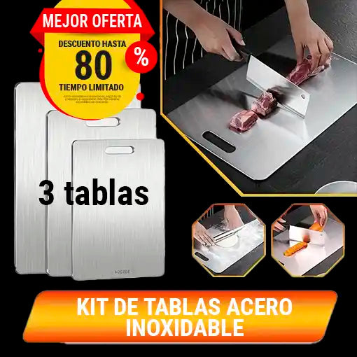 Kit de tablas de cocina acero inoxidable